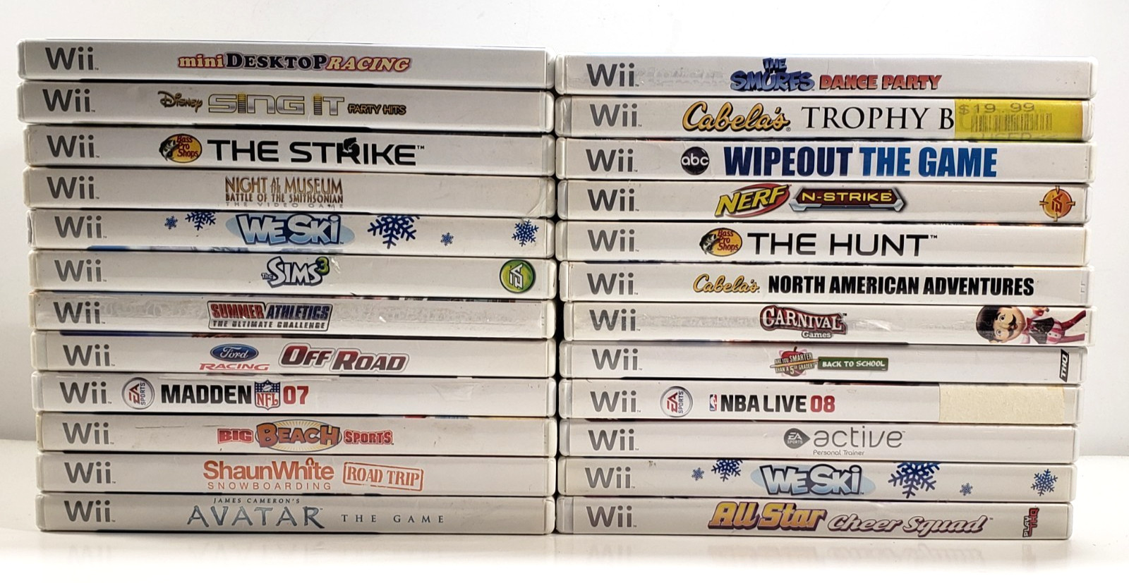 Nintendo Wii Games Lot of 24 Games Bundle Avatar Smurfs Sims Wipeout - Tested