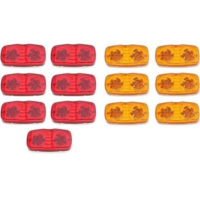 4 '' Zoll - 7xRed 6xAmber 12 LED Doppel Bullseye Side Marker Ausverkauf Hell