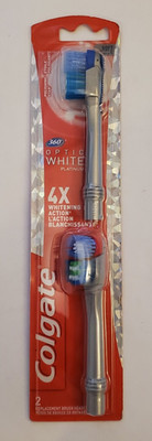 Colgate 360 Optic White Platinum 2 Toothbrush Replacement Heads New Sealed
