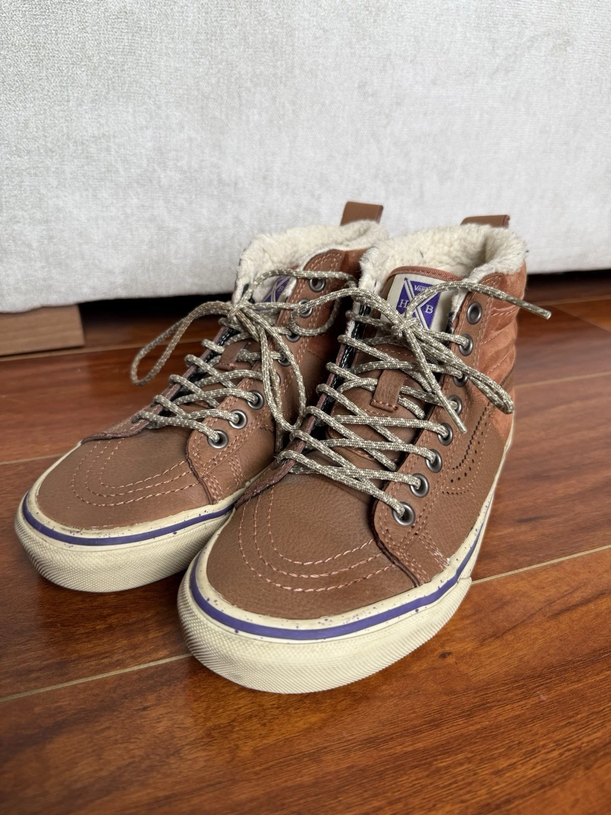 Vans x Hana Beaman Hightop Uomo Taglia 4.5 Scotchguard Foderato Sherpa