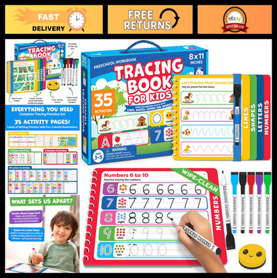 Letter Tracing Books for Kids 3-5 - Preschool Learning Activities & Handwriting