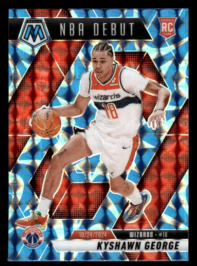 2024-25 Panini Mosaic #256 Kyshawn George Reactive Blue Mosaic