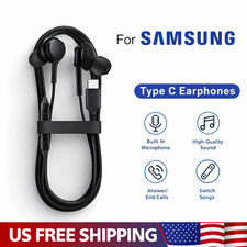 USB-C Wired Headphones for Samsung Galaxy S24 S23 S22 S21 S20 Ultra