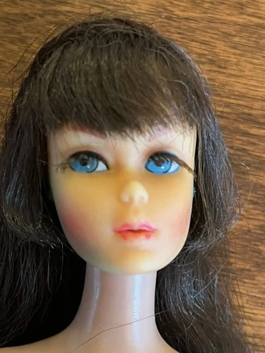 1966 Barbie Francie Brunette Doll Blue Eyes Lashes Bend Legs 1958 Body Wedding