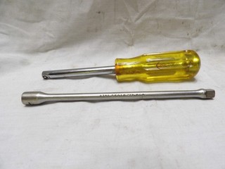 Proto 1/4" Drive Hand Driver & 6" Extension Made in USA