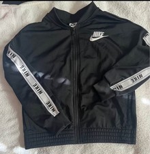 Nike Boys Black Track Jacket Full Zip Polyester Activewear Size L Pockets