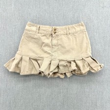 Polo Ralph Lauren Skirt Girls 16 Tan Chino Pleated Ruffle Mini Classic Chino