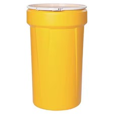 Eagle Mfg 1655 Open Head Transport Drum, Polyethylene, 55 Gal, Unlined, Yellow