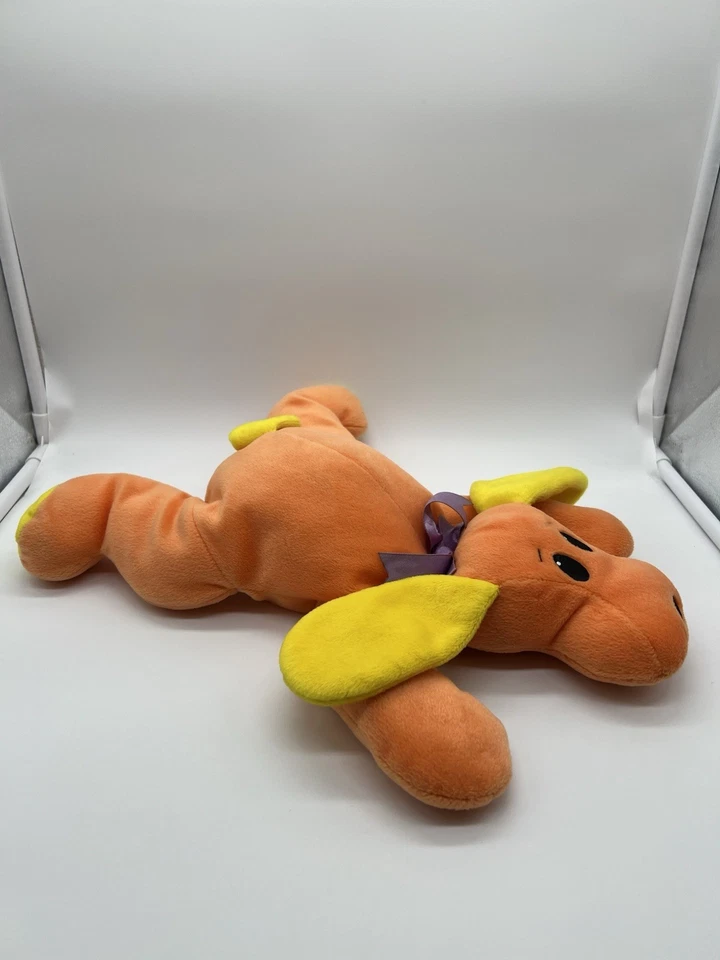"Almohada de peluche Ty Pal Woof The Dog 14"" naranja y amarillo animal peluche juguete 1998" Foto 3 de 4
