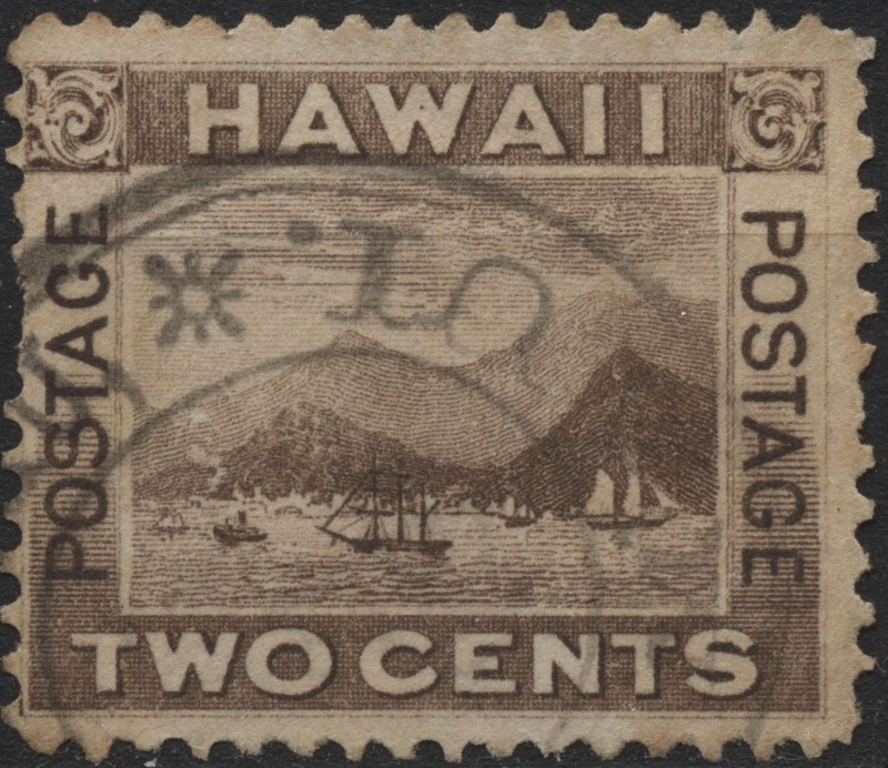 Hawaii 1894 #75 2c brown, view of Honolulu, used