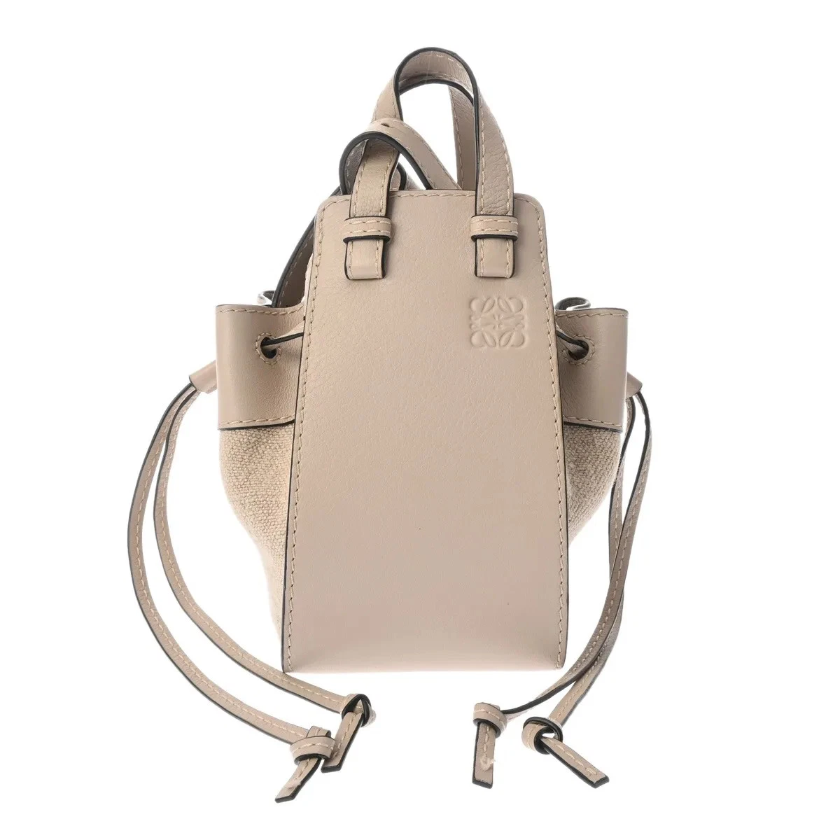 Loewe — Loewe Hammock Drawstring Bag Mini 314.39.V07 Shoulder Bag Silver #WB2588