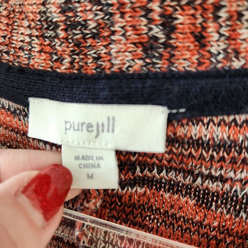 J. Jill PureJill Women's Size M Spacedye V-Neck 3/4 Sleeve Pullover Knit Sweater - Picture 4 of 6