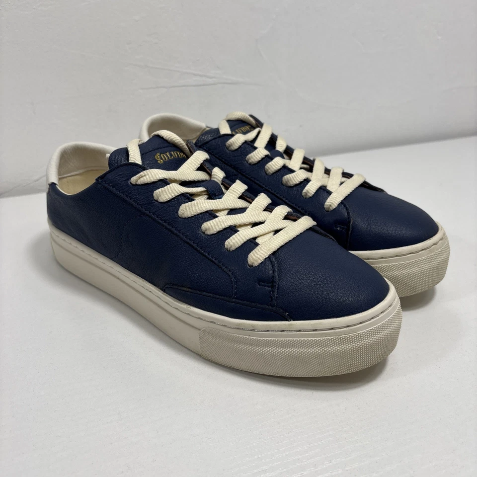 Soludos Ibiza Classic Women’s Sz 9 Sneaker Blue Leather Low Top Shoes CLEAN - Image 2 of 4