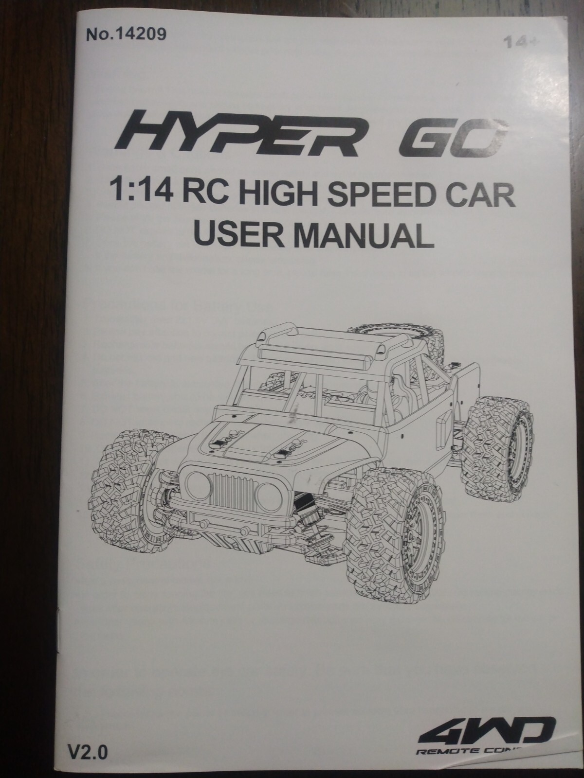 MJX HYPER GO 14209 RC CAR 4WD 1/14 BRUSHLESS MOTOR 75KMH DESERT RACER V2.0
