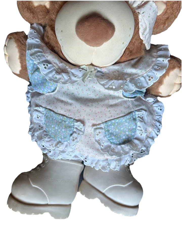 Vintage Furskins Teddy Bear Persimmon 1985 Coleco Cabbage Patch Inc. Plush - Image 3 of 4