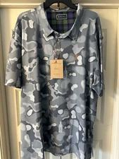 William Murray ~ Titos Vodka ~ Golf Polo Shirt ~  Men's Medium Grey Camo