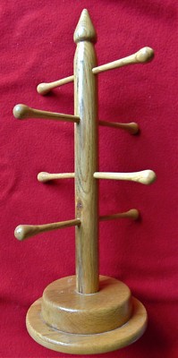SOLID OAK CUSTOM MADE STAND /ORGANIZER ~ SIGNED BY ARTISAN ~ 19'' HIGH ~ NEW