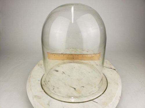 Espositore vetro soffiato a mano vintage 10" x 10" cupola campana barattolo cloche custodia farmacia - Foto 3 di 11