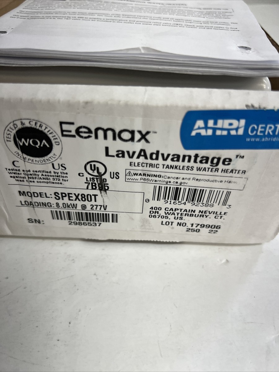 Eemax SPEX80T LavAdvantage 3 GPM - White Electric Tankless Water Heater  (NEW) | eBay