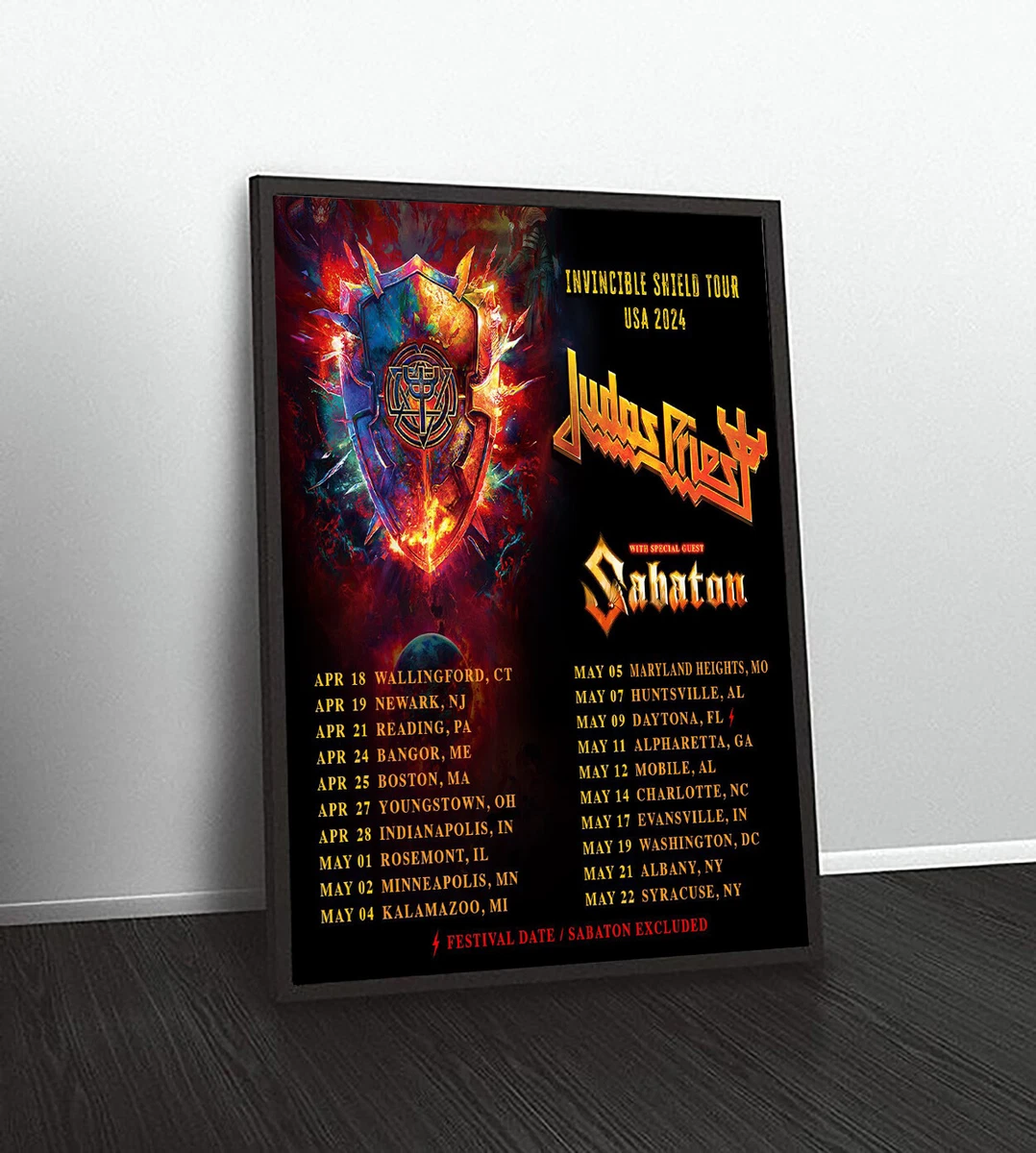 Judas Priest Invincible Shield Tour Europe 2024 Germany In July Home Decor  Poster Canvas - Masteez