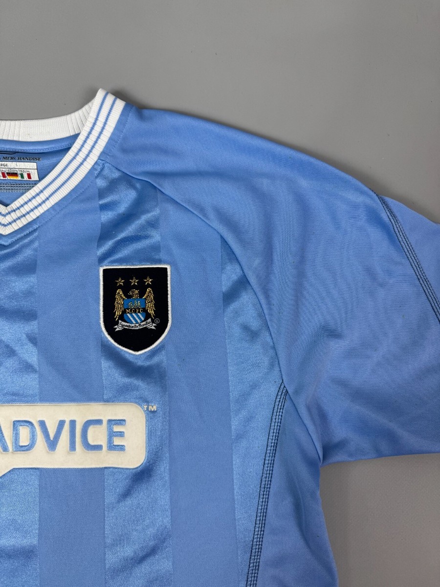 MANCHESTER CITY 2003 2004 DISTIN HOME SHIRT FOOTBALL SOCCER REEBOK