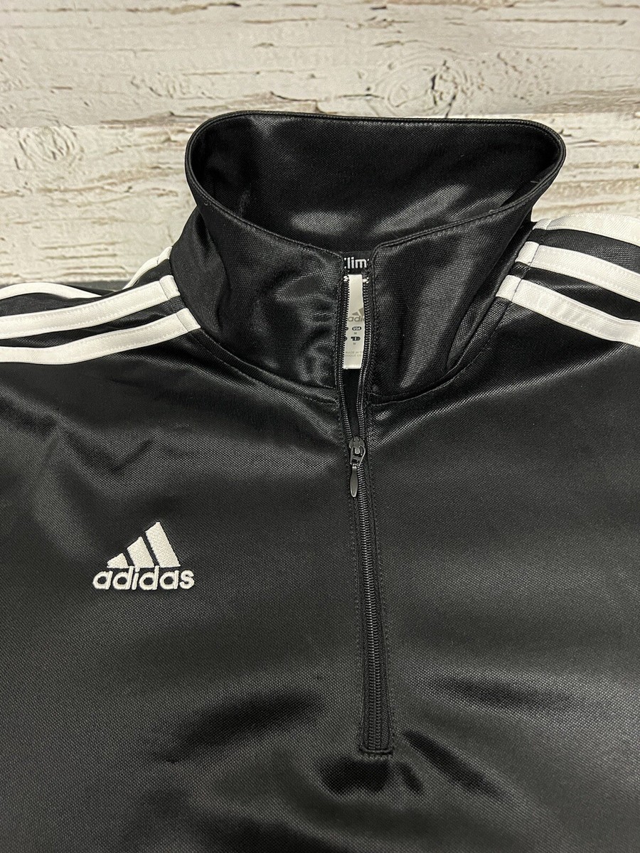 Adidas Clima 365 Men's Black Satin 1/4 Zip Pullover Short Sleeve