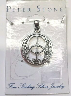 New Vintage Sterling Silver Peter Stone Chalice Well Pendant Old Stock