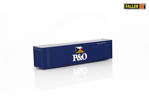 Faller Hi-Cube Container P&O – Fertigmodell 40 Fuß, 140x28x33 Mm, Für Modelleisenbahn Epoche V, Modellbau