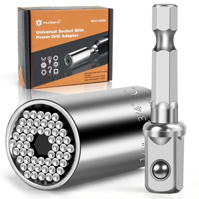 Super Universal Socket Tools Gifts for Men - (7-19 MM) Socket Set with Power ...