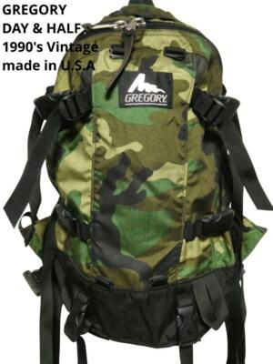 GREGORY 90s Old Logo Day & Half Backpack Camo 33L made in USA good