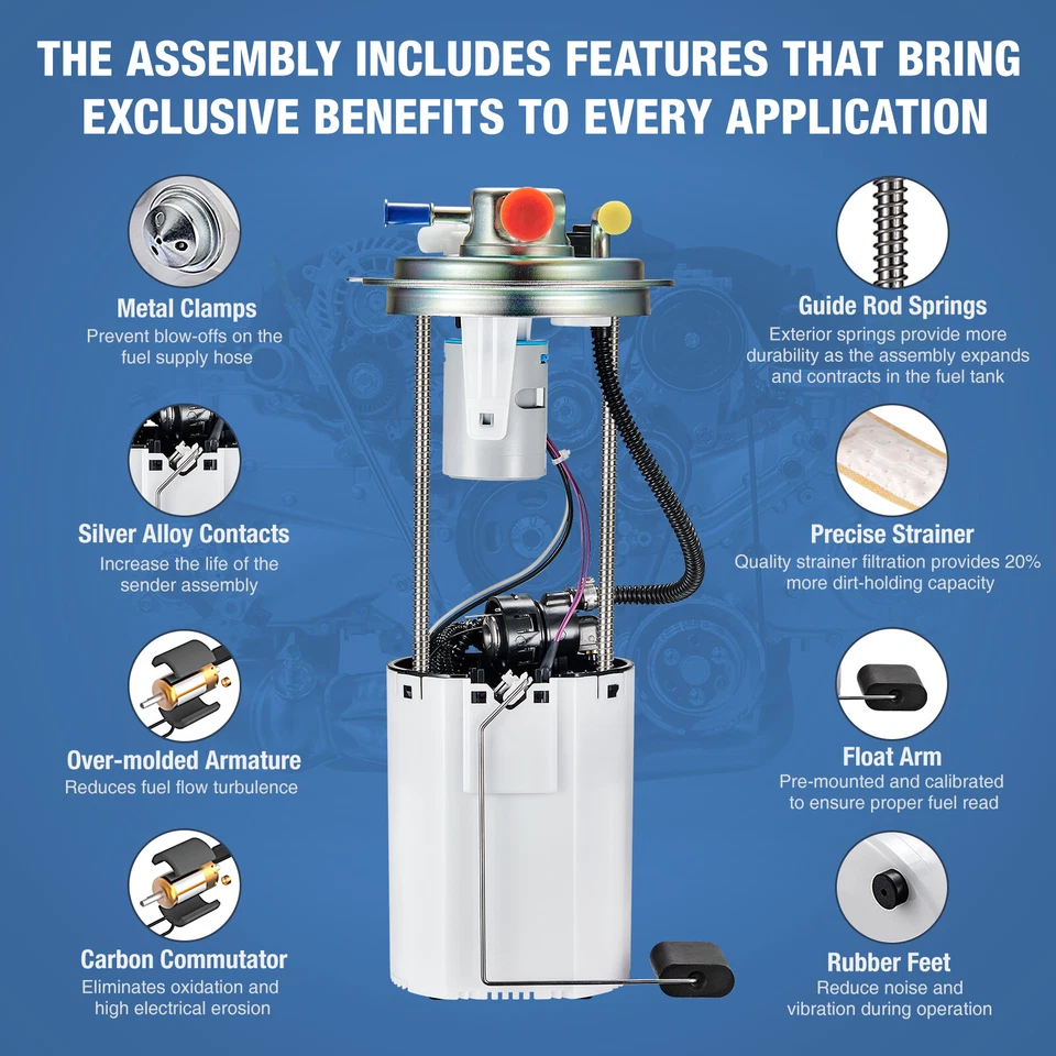 Conjunto de bomba de combustible de gasolina E3678M para GMC Savana 1500 2005-2008 4,3 L Foto 4 de 4
