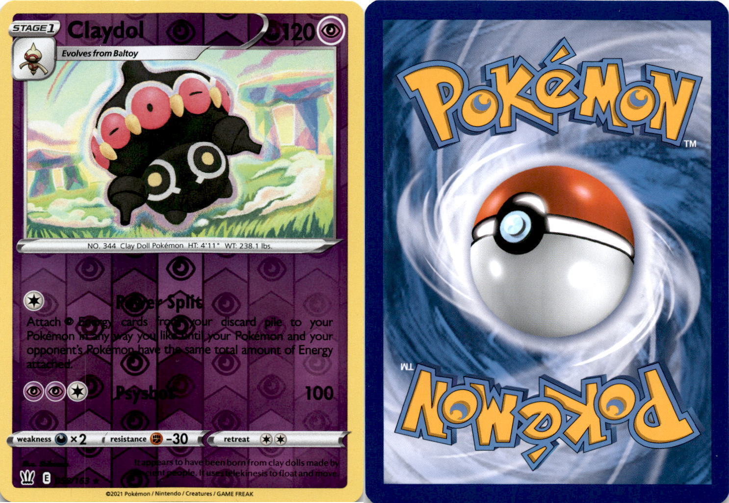 Pokemon - Claydol - 058/163 - Reverse Holo - Battle Styles - Pack Fresh