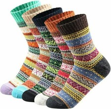 5 Pairs Men's Nordic Thermal Socks Winter Warm Thick Walking Hike Chuncky Sock