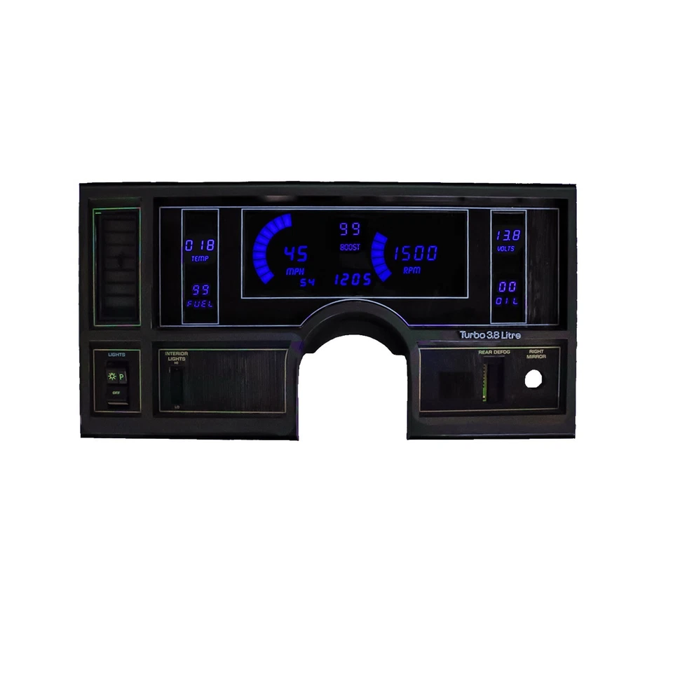 1984 - 1987 年别克富豪蓝色 LED 数字 (8) 规格簇带升压和时钟 — 第 3/4 张图片