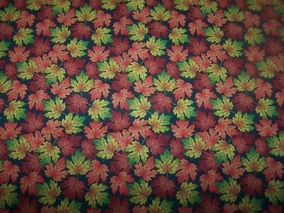 Wet Nose Designs BIG KITTY CAT COLLAR 5/8'' Wide Beauty of Fall Leaves on Green
