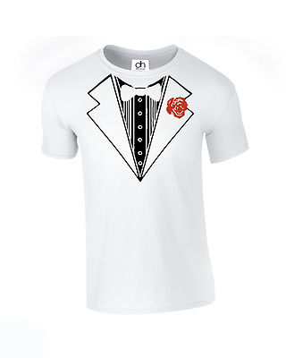 Smoking Fliege Kostüm t shirt Hochzeit Lustig Väter Geschenk (Rose,Tshirt)