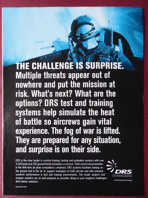 11/2009 PUB DRS SIMULATOR KOMBAT TRAINING PILOT HELM CASQUE ORIGINAL ANZEIGE