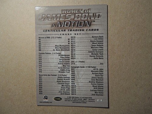 JAMES BOND 007 WOMEN OF IN MOTION LENTICULAR SET OF 63 NON-SPORT TRADING CARDS - Picture 4 of 4