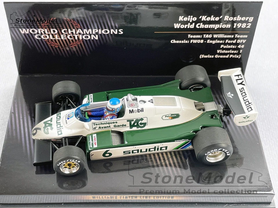 Williams F1 FW08 #6 Keke Rosberg Swiss GP 1982 World Champion 1:43 MINICHAMPS - Image 4 of 4