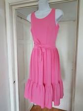 Women's Pink Dress Midi Peplum Size 10 Work Dress Party Dress