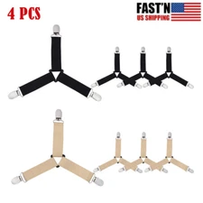 4pcs Bed Suspender Straps Mattress Fastener Holder Triangle Grippers Sheet Clips
