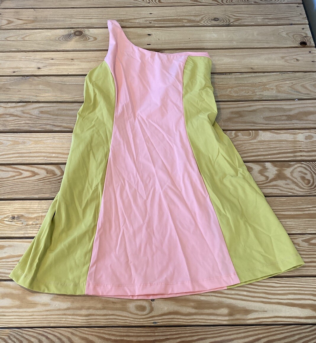 pink and green athletic dress Pink & Green Floral Tennis Dress for Girls | Pleated Lycra Sport Dress main image 0