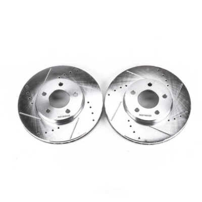 Disc Brake Rotor Set-Front Drilled, Slotted and Zinc Plated Brake Rotor Pair