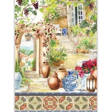 Michel Design Works Tuscan Terrace Natural Woven Cotton Kitchen Towel