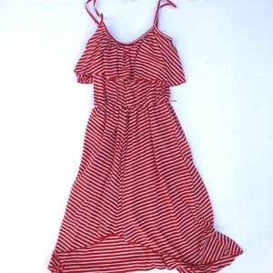 red and white ruffle dress
