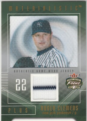 2003 Fleer Focus Roger Clemens 65/250 JE Materialistic Plus Game Jersey #RC