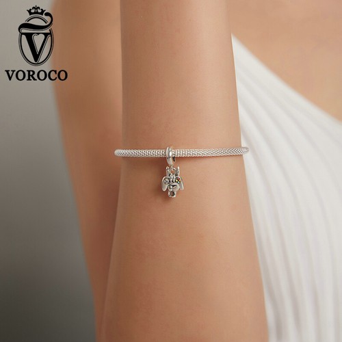 Ciondolo Ciondolo Moda Argento Sterling 925 Zirconia Perline Fai da Te Bracciale Ciondolo Voroco - Foto 94 di 205
