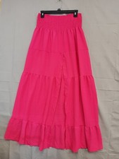 Shein Women's  Solid Ruffle PINK Scrunched Sleeveless Tube Dress Pink Large EUC