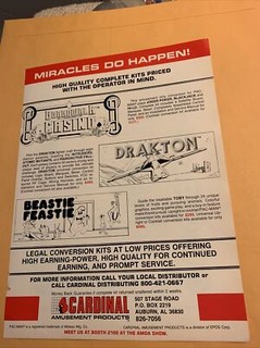 original 1985 11-8 1/4'' Boardwalk casino beastie feastie Drakton FLYER AD
