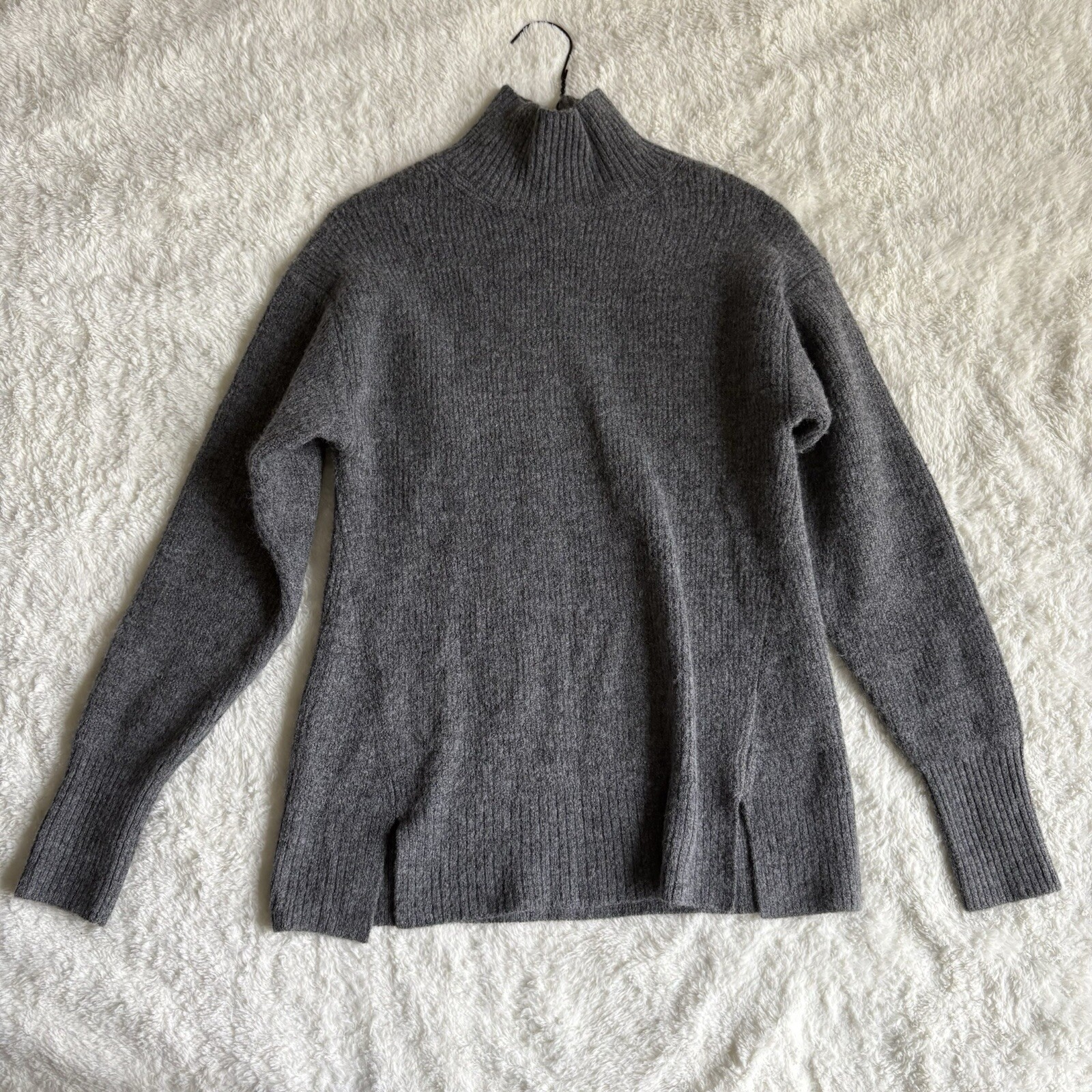 Michael Stars Funnel Neck Knit Pullover Sweatshirt Light Gray Womens XS